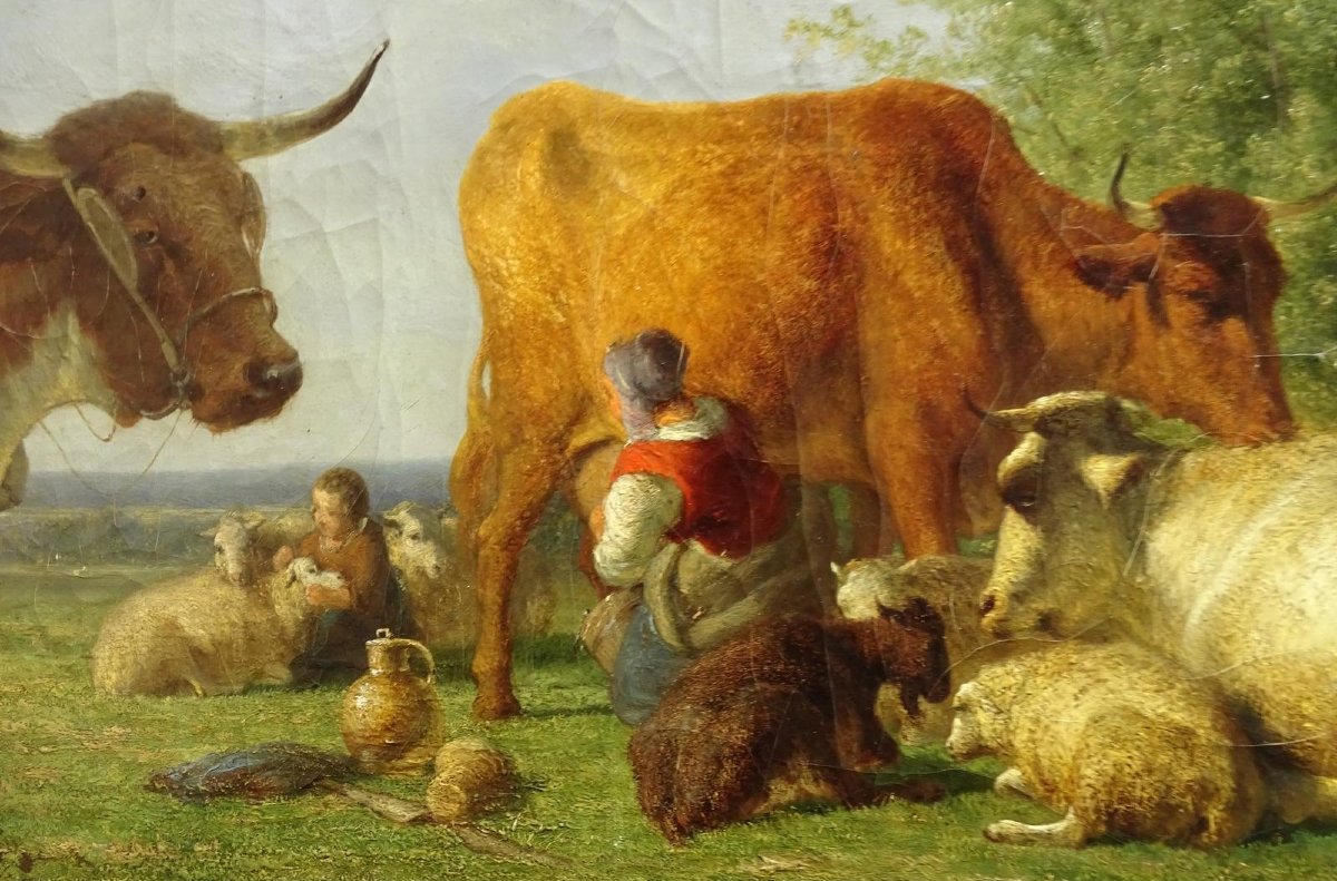 Painting By Belgian Author H. Slocquart Dated 1856-photo-1