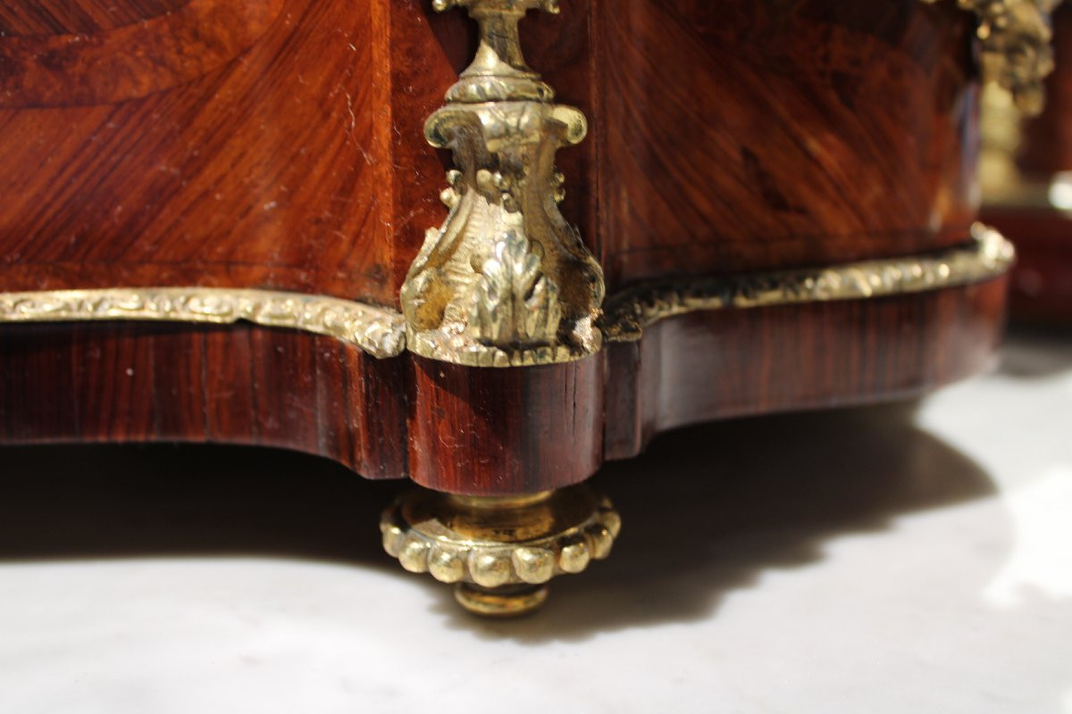 jardiniere en marqueterie et bronze d'epoque Napoleon III-photo-7