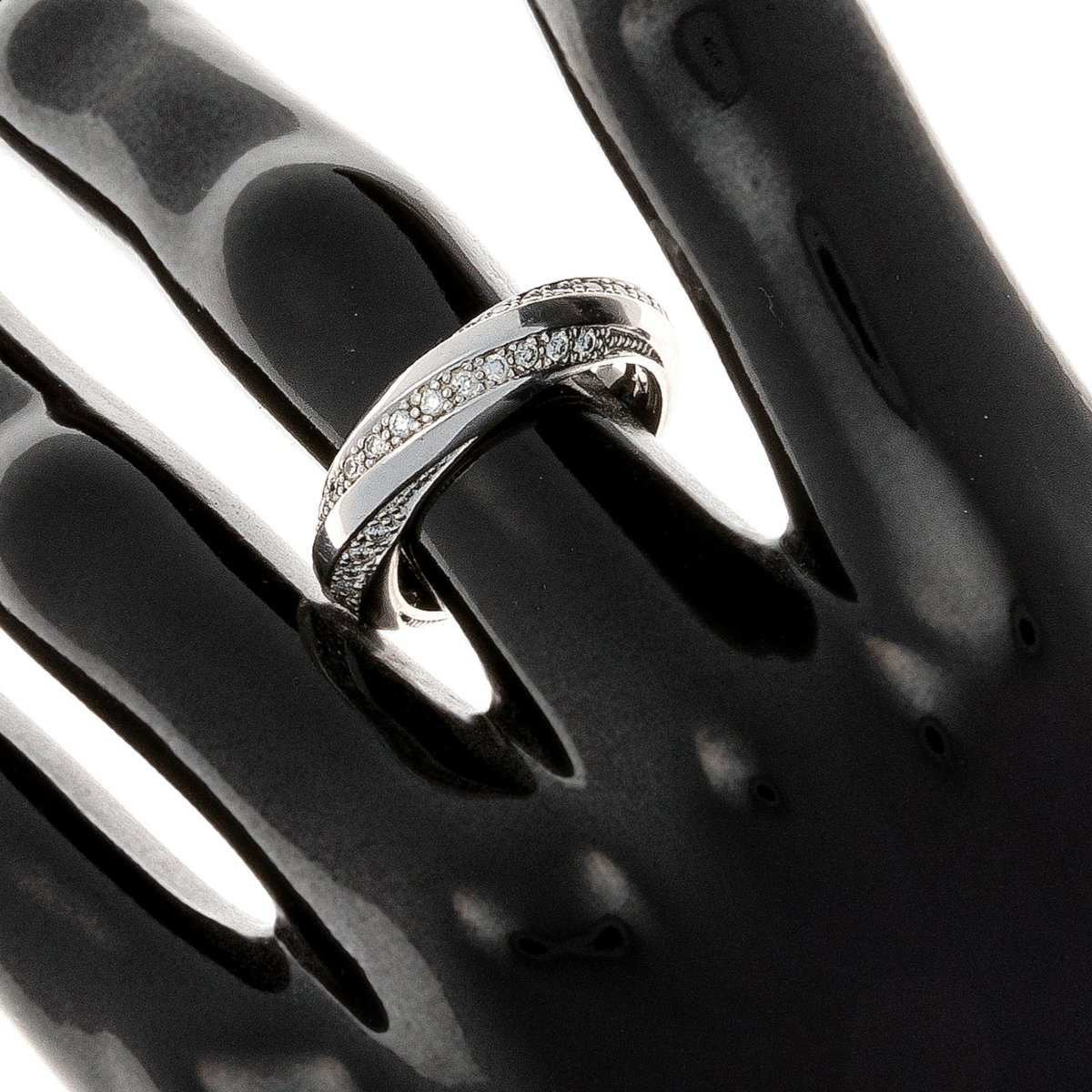 Bague CHRIST en or blanc 14k avec diamants-photo-2