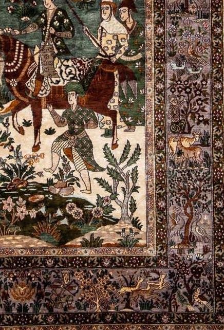 Tapis Perse Qum en soie 214 x 140 cm-photo-2
