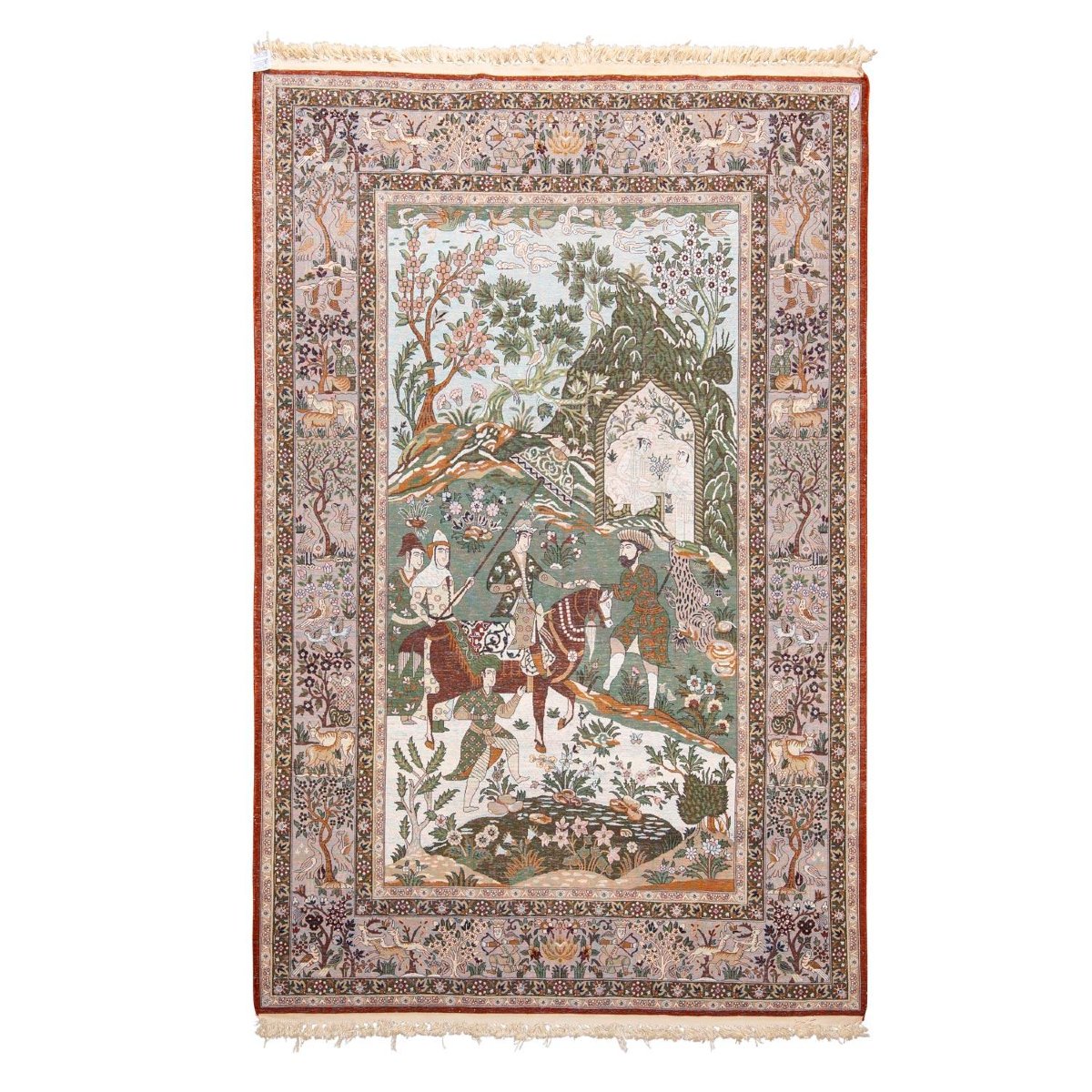 Tapis Perse Qum en soie 214 x 140 cm-photo-4