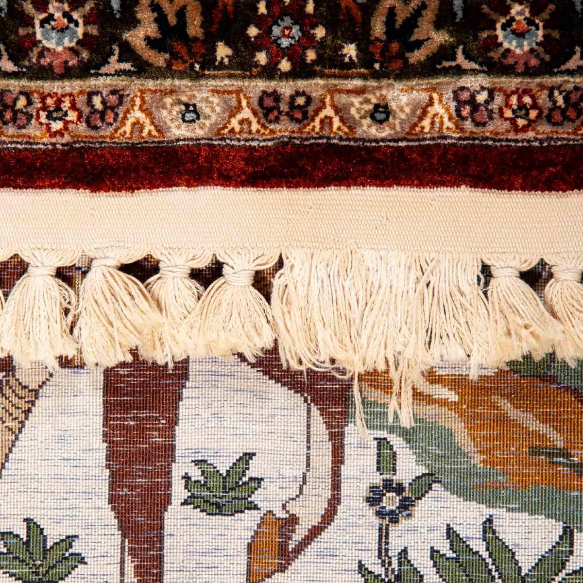 Tapis Perse Qum en soie 214 x 140 cm-photo-1