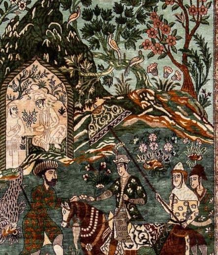 Tapis Perse Qum en soie 214 x 140 cm-photo-2