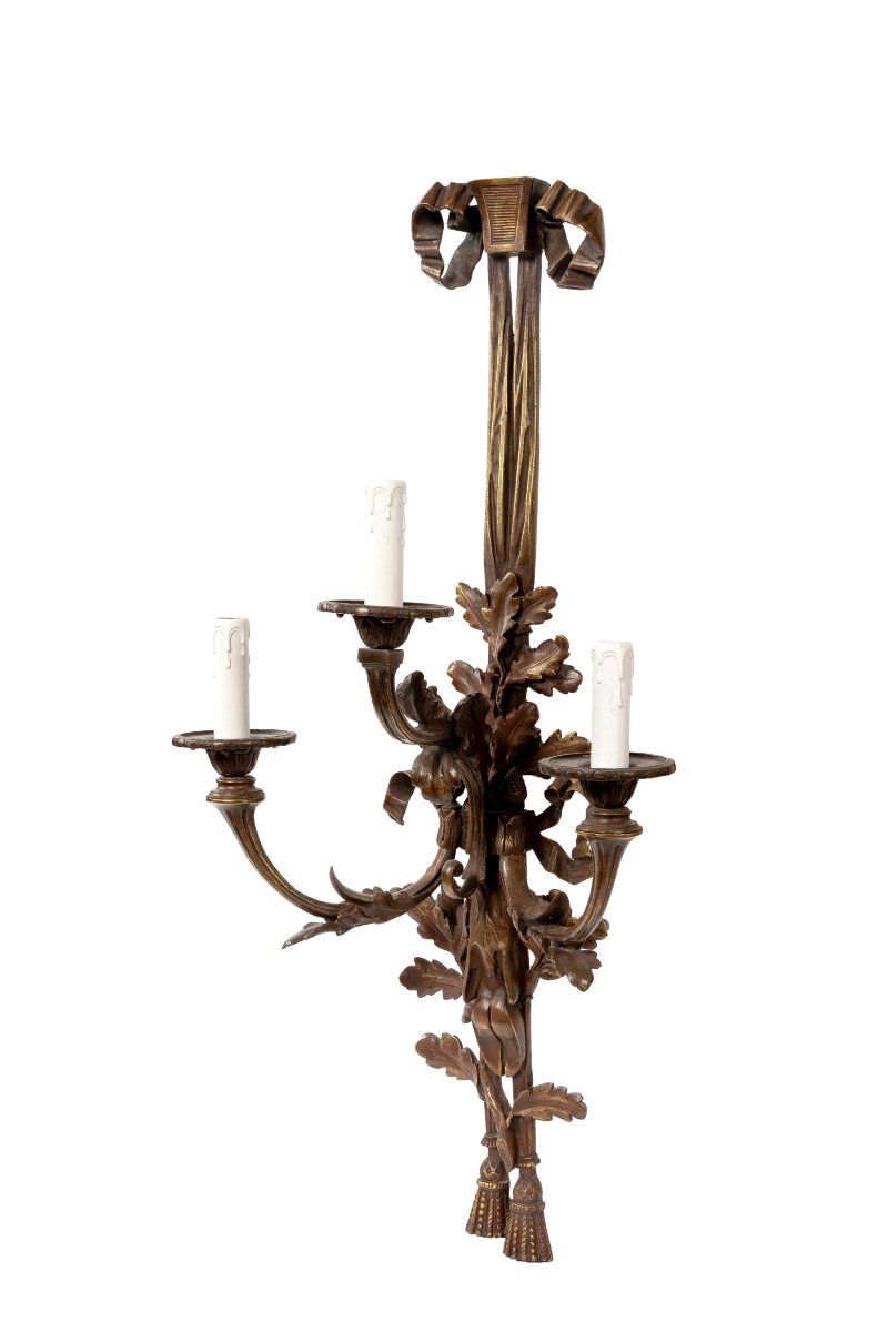 Applique en bronze 19eme de style Louis XVI-photo-2