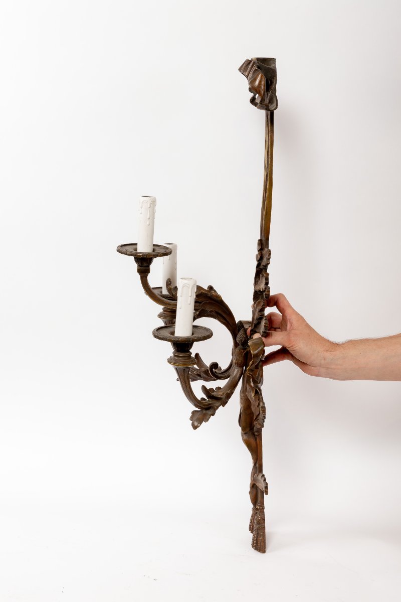 Applique en bronze 19eme de style Louis XVI-photo-1