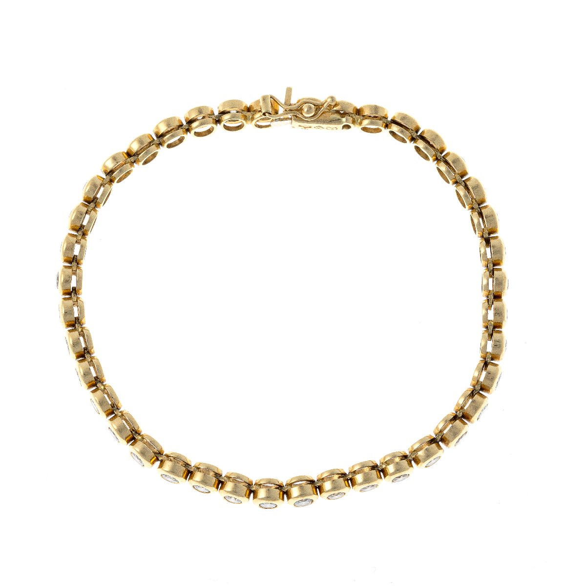 Tennis Bracelet In 18k Gold With 2.04 Ct Diamonds-photo-4