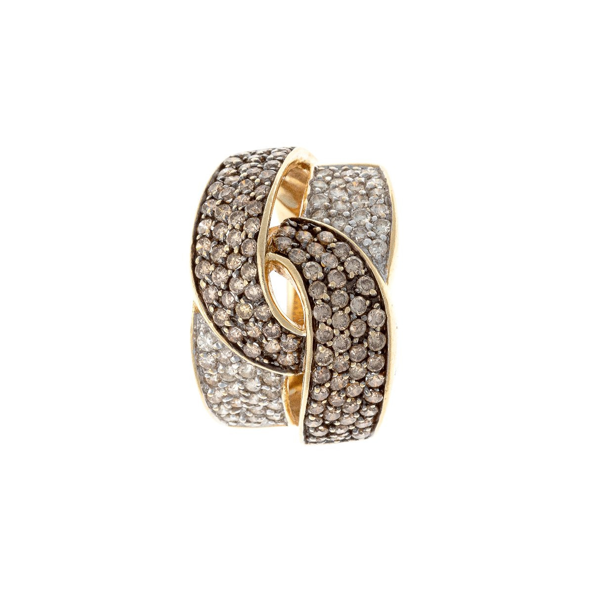 Bague en or 14k sertie de diamants bicolores-photo-2