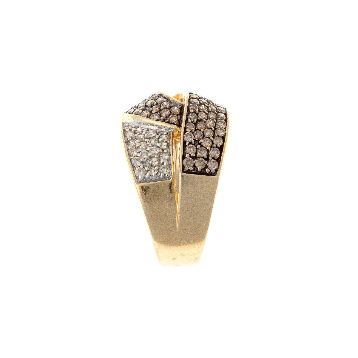 Bague en or 14k sertie de diamants bicolores-photo-3