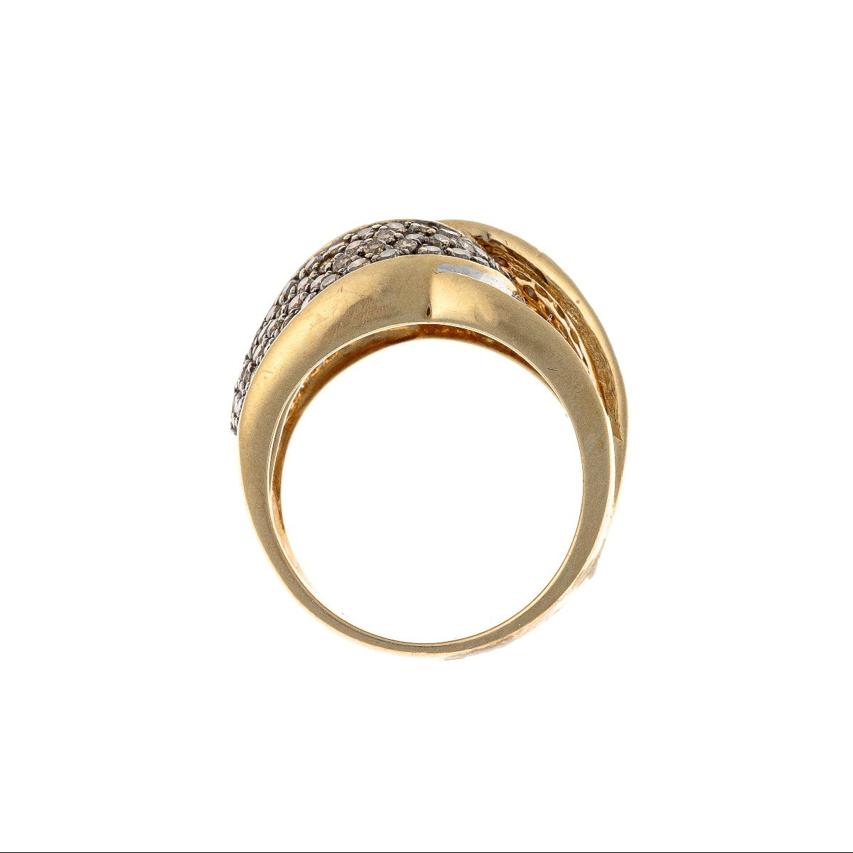 Bague en or 14k sertie de diamants bicolores-photo-4
