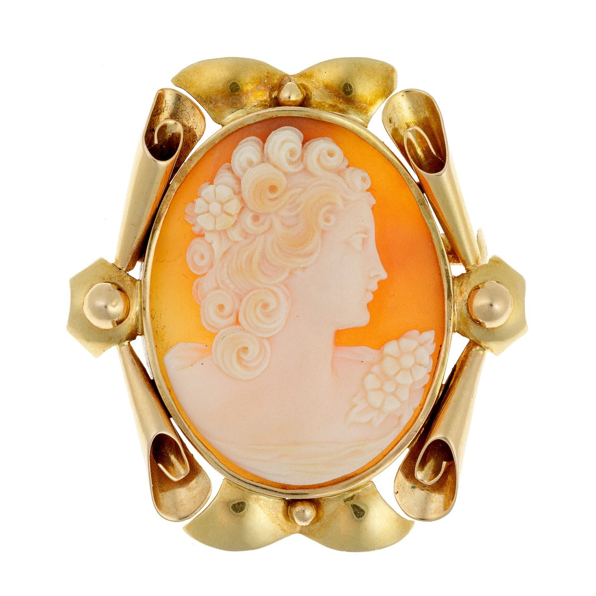 Pendentif et broche Camée en or 18 carats d'epoque Art Déco
