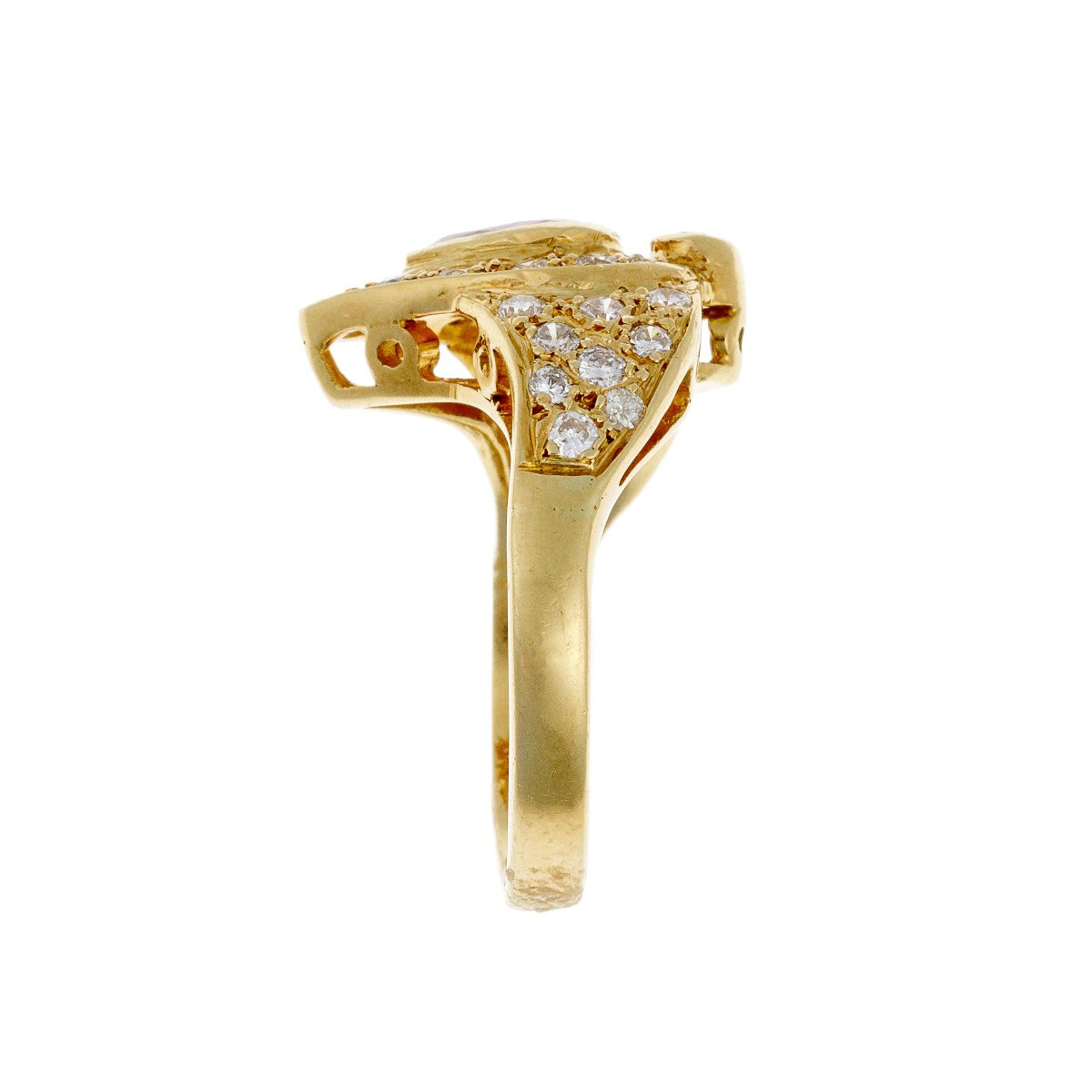 Bague en or 18k ornée de rubis et diamants-photo-2