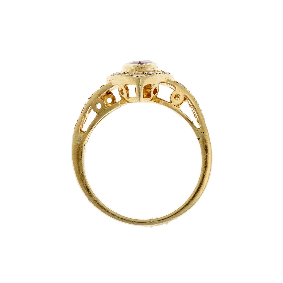 Bague en or 18k ornée de rubis et diamants-photo-3