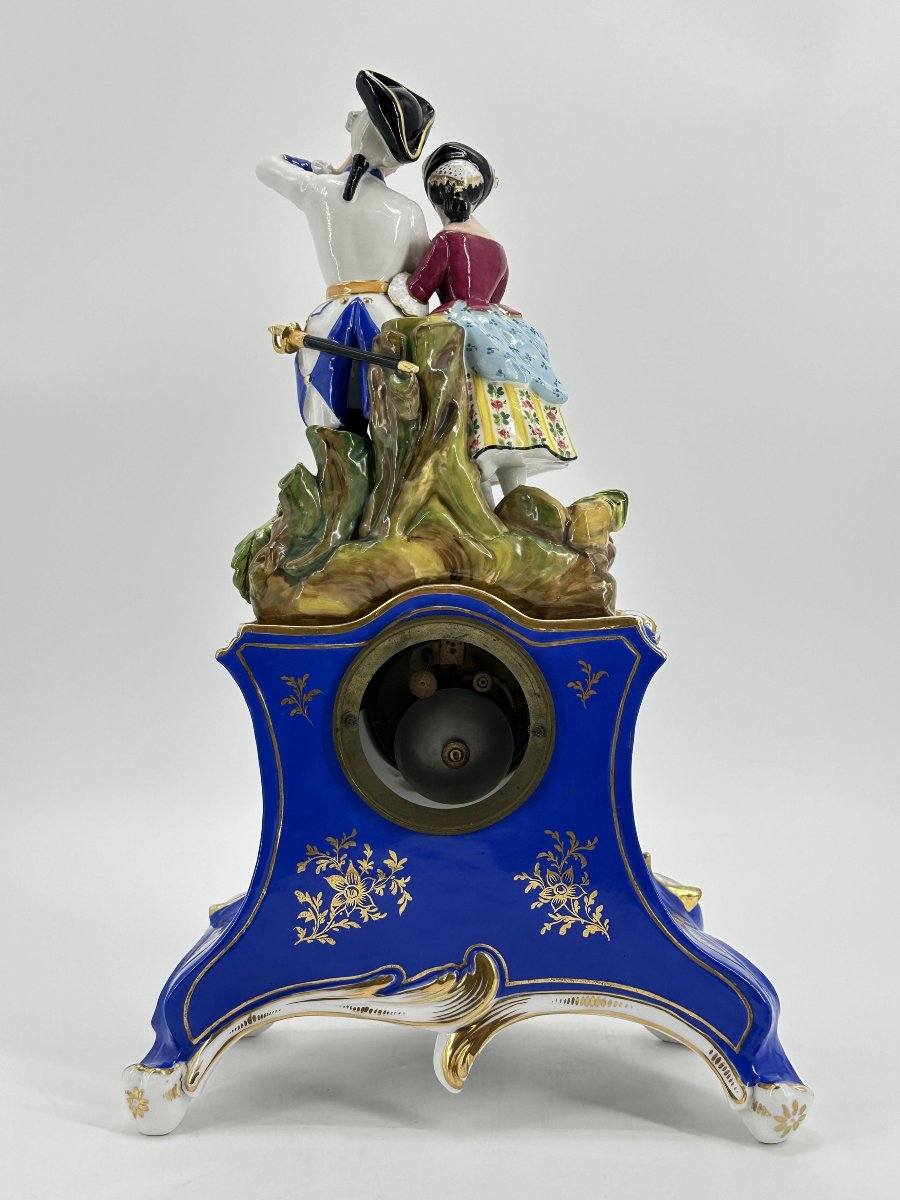 pendule en porcelaine peint 19eme-photo-3