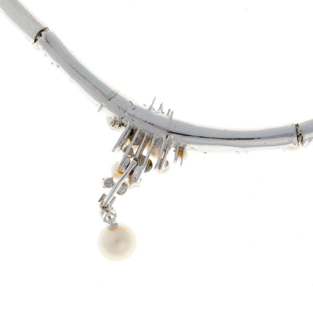 collier en or blanc 14k avec diamants-photo-2