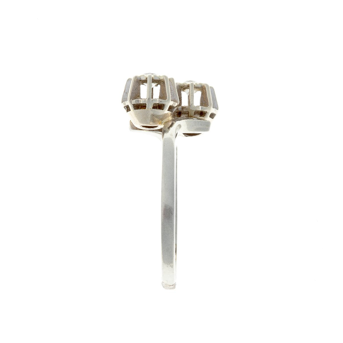 Toi & Moi Ring In 18k White Gold With Diamonds-photo-3