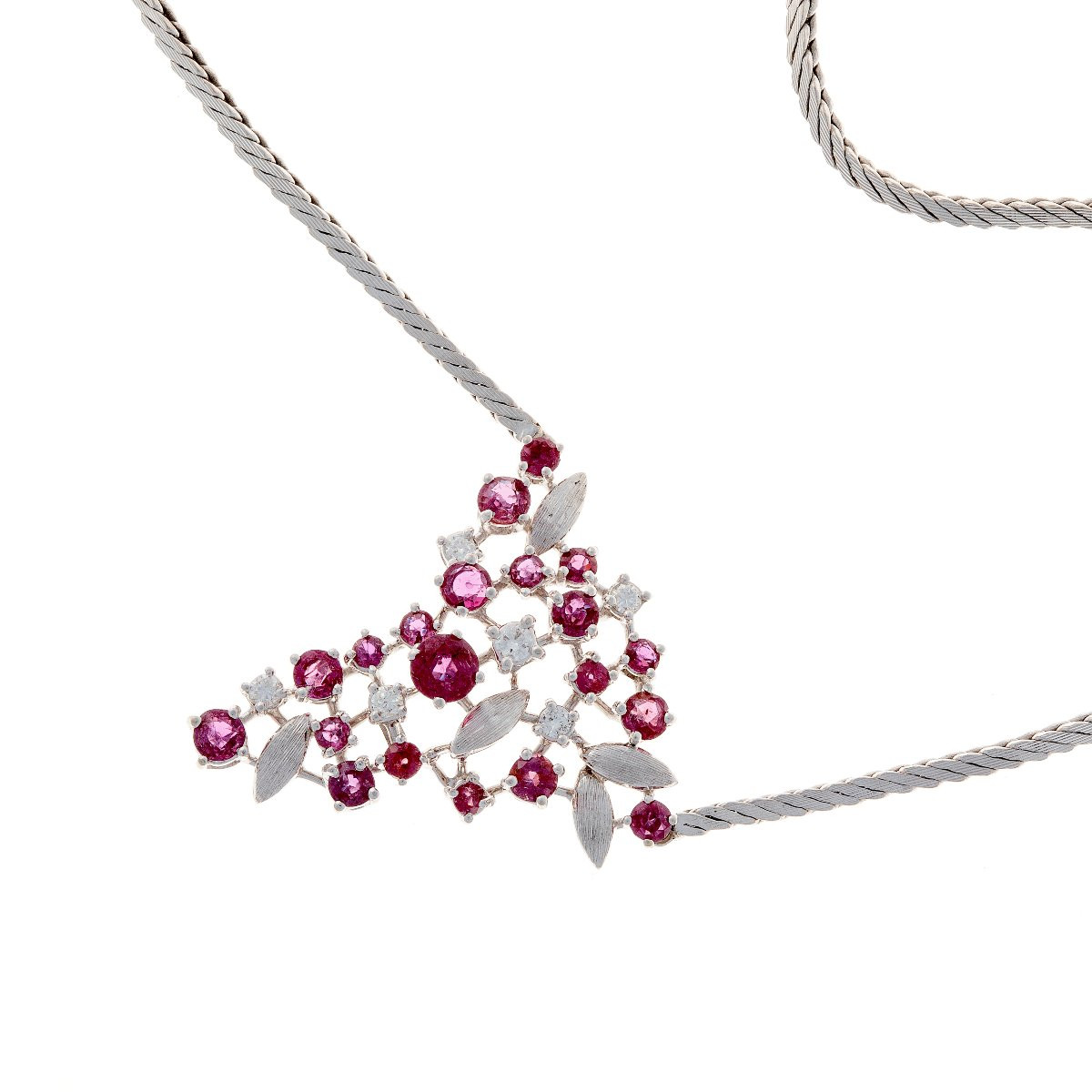 Necklace In 18k Gold With Rubies And Diamonds-photo-3
