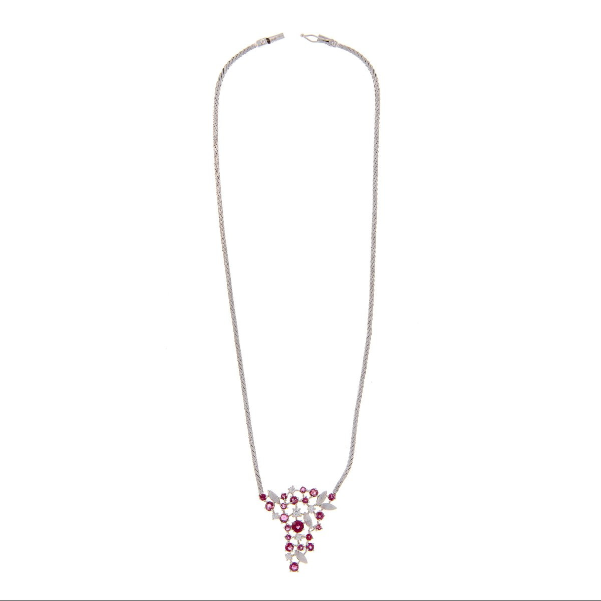 Necklace In 18k Gold With Rubies And Diamonds-photo-4
