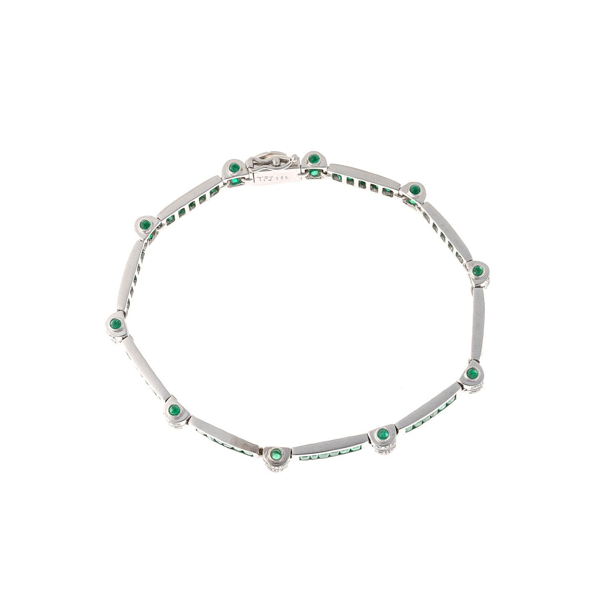 18k Gold Bracelet With Emeralds And Diamonds-photo-3