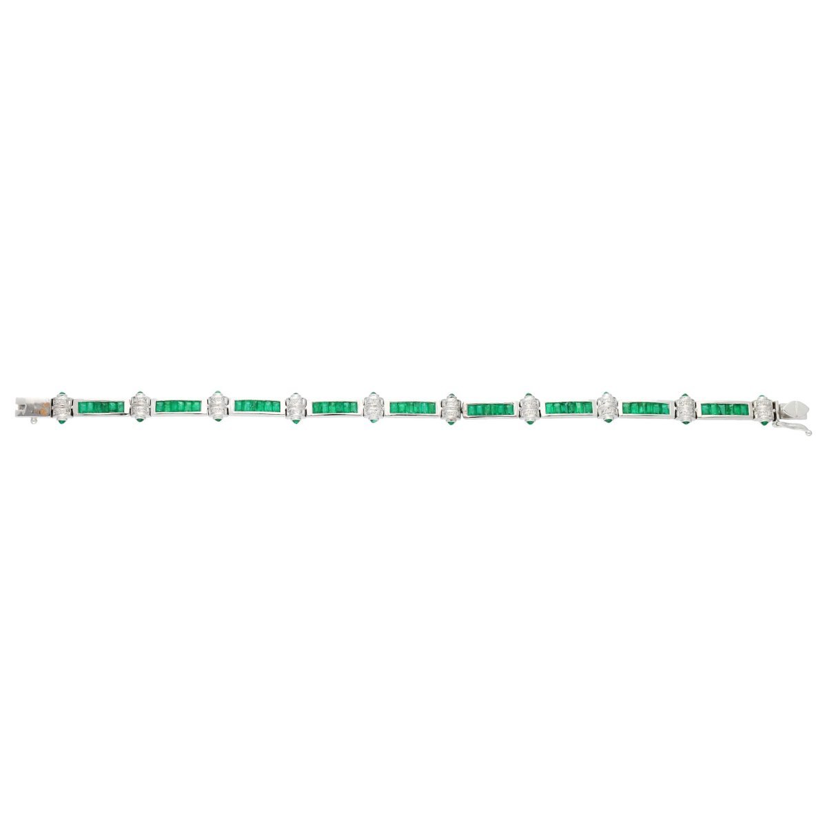 18k Gold Bracelet With Emeralds And Diamonds-photo-1