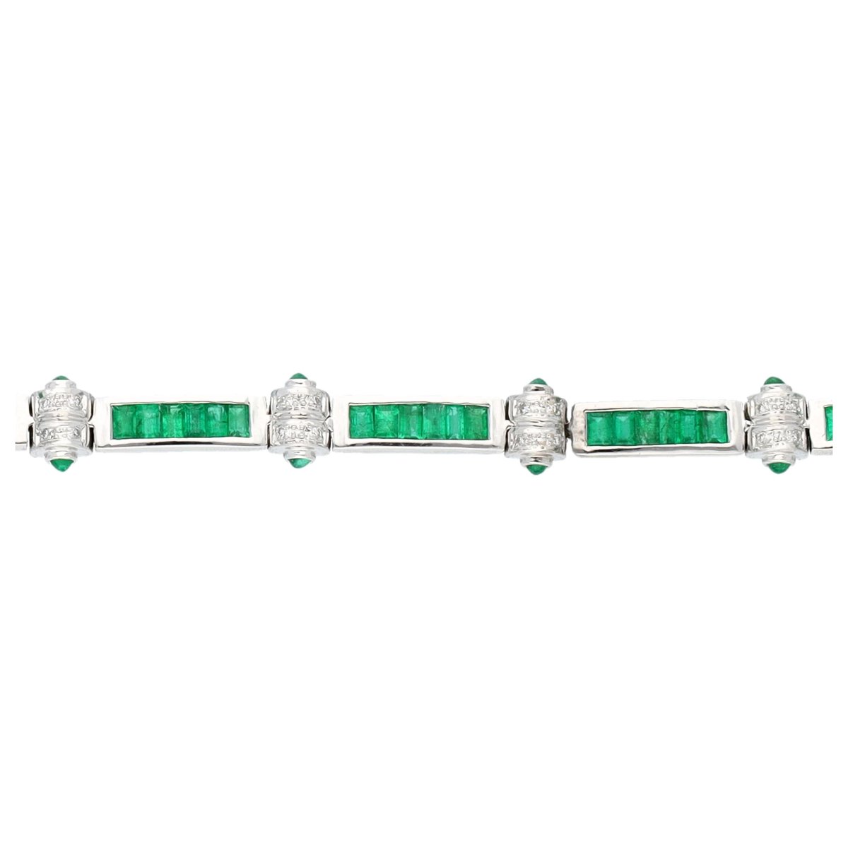 18k Gold Bracelet With Emeralds And Diamonds-photo-2