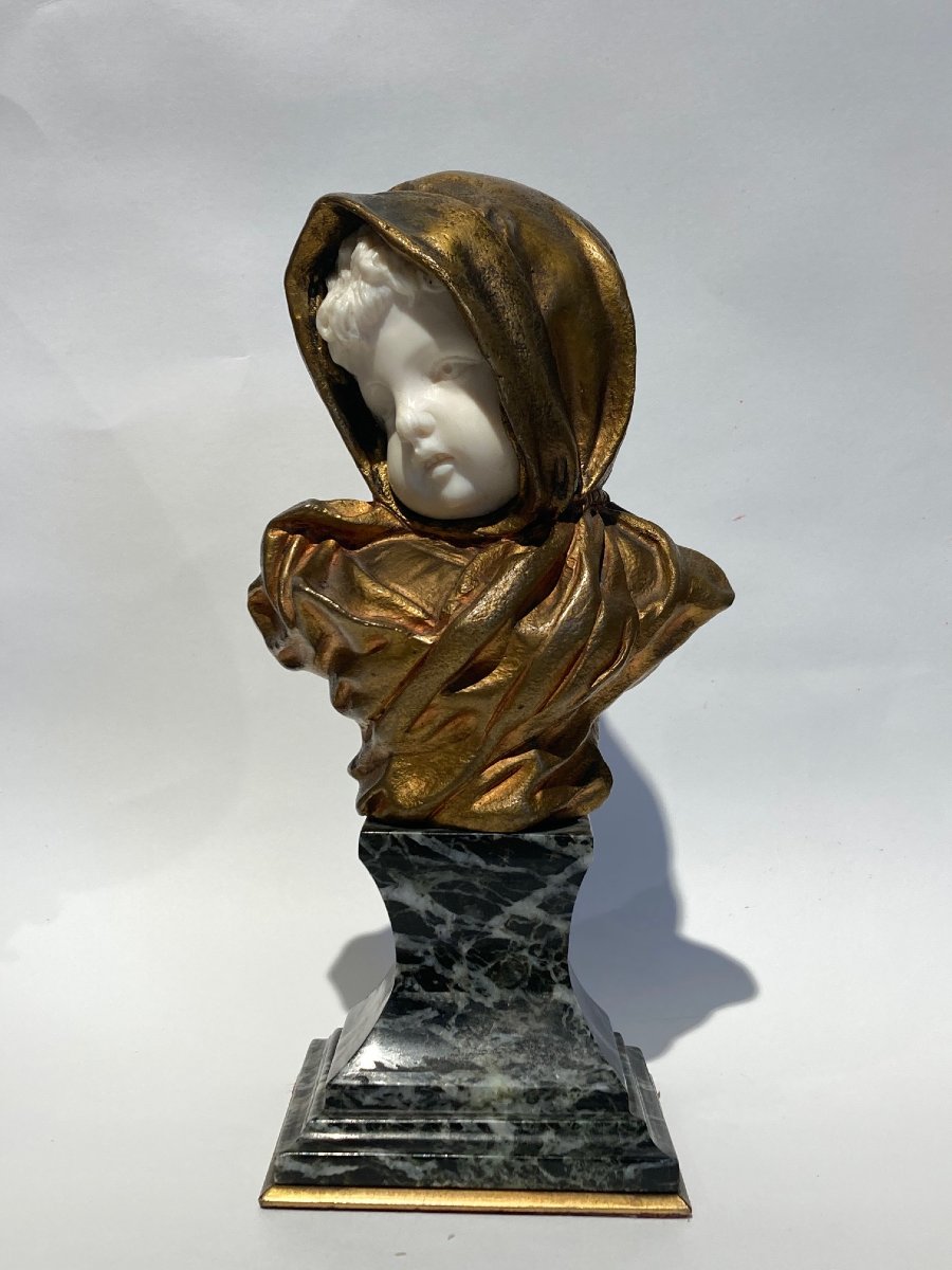 sculpture en chryselephantine d'un enfant signe G. de Thouin-photo-2