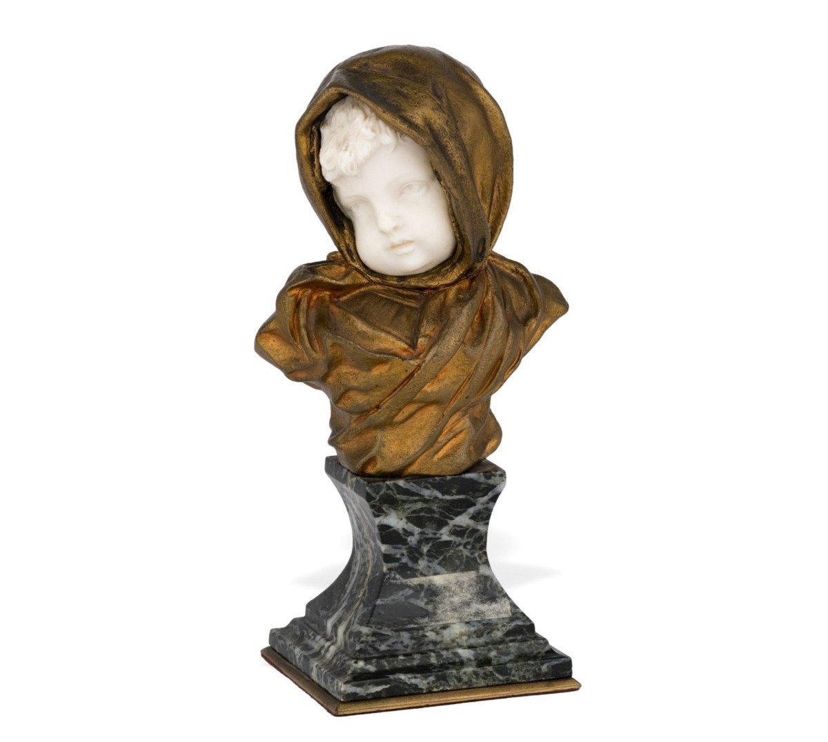 sculpture en chryselephantine d'un enfant signe G. de Thouin