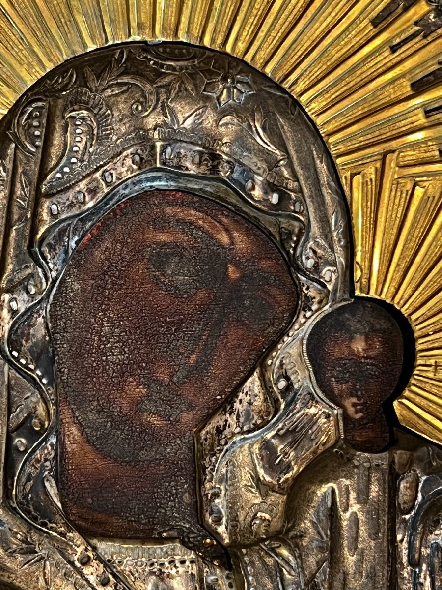 Russian Orthodox Icon “our Lady Of Kazan,” 19th Century.-photo-2