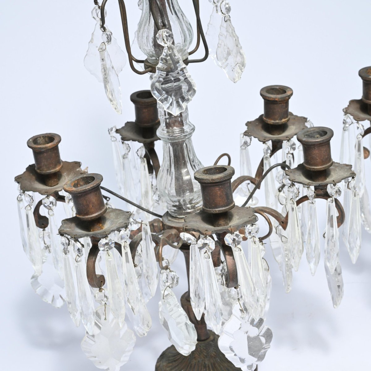 Chandeliers en bronze et cristal, 20eme-photo-2
