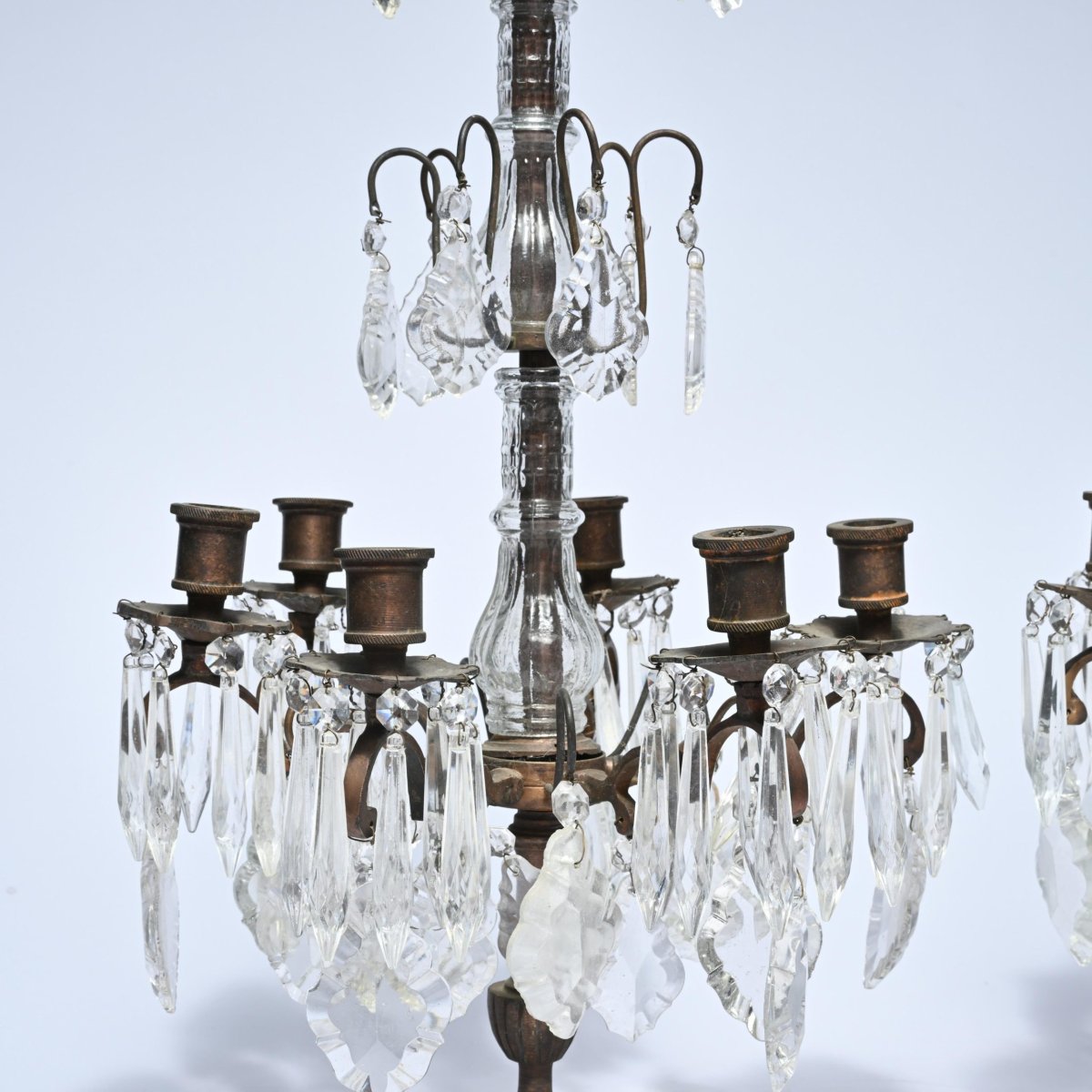 Chandeliers en bronze et cristal, 20eme-photo-4