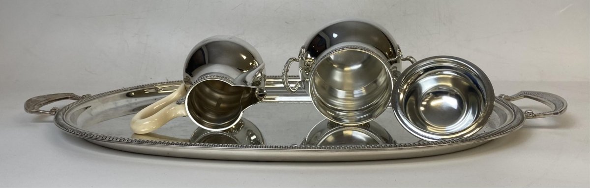 5-piece Louis XV-style Tea And Coffee Set In Silver-plated Metal By Wiskemann-photo-3