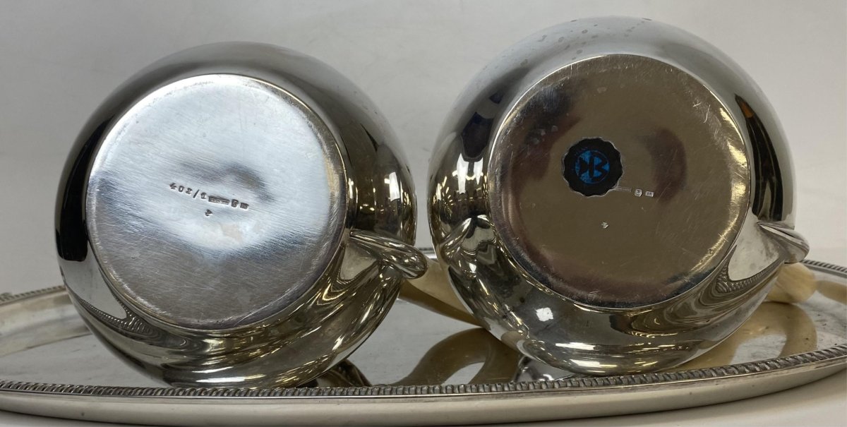 5-piece Louis XV-style Tea And Coffee Set In Silver-plated Metal By Wiskemann-photo-1