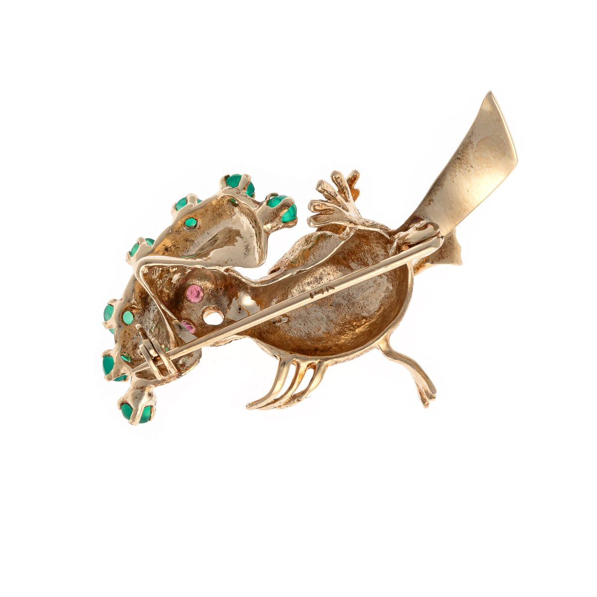 broche en or 9k sertie de rubis et calcédoine-photo-4