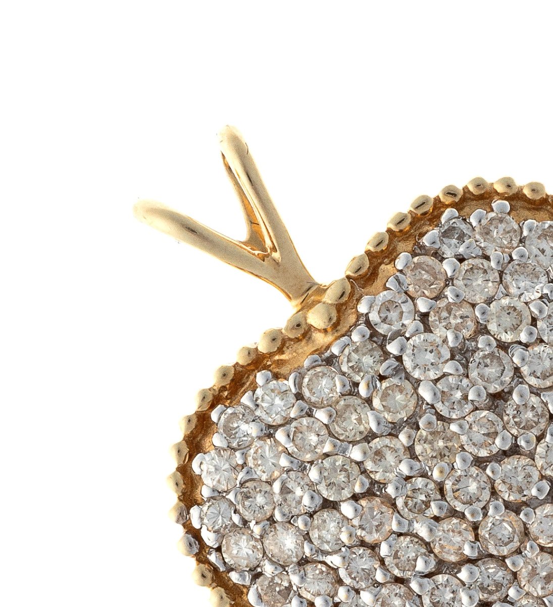Pendentif cœur en or 18 carats, diamants sertis micro-pavé-photo-3