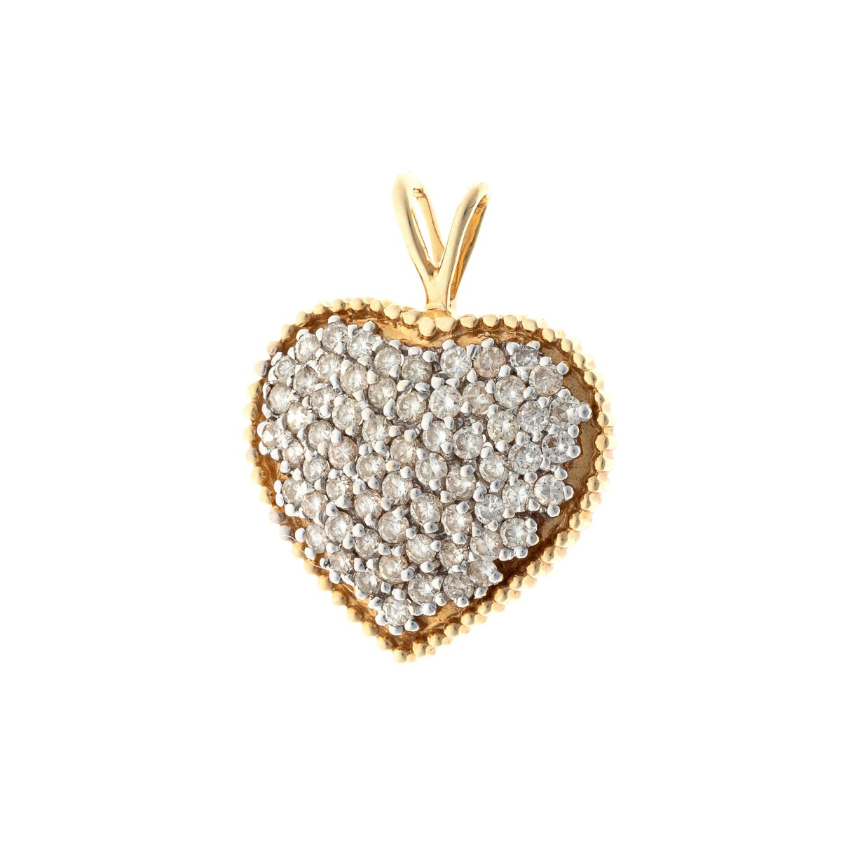 Pendentif cœur en or 18 carats, diamants sertis micro-pavé-photo-1
