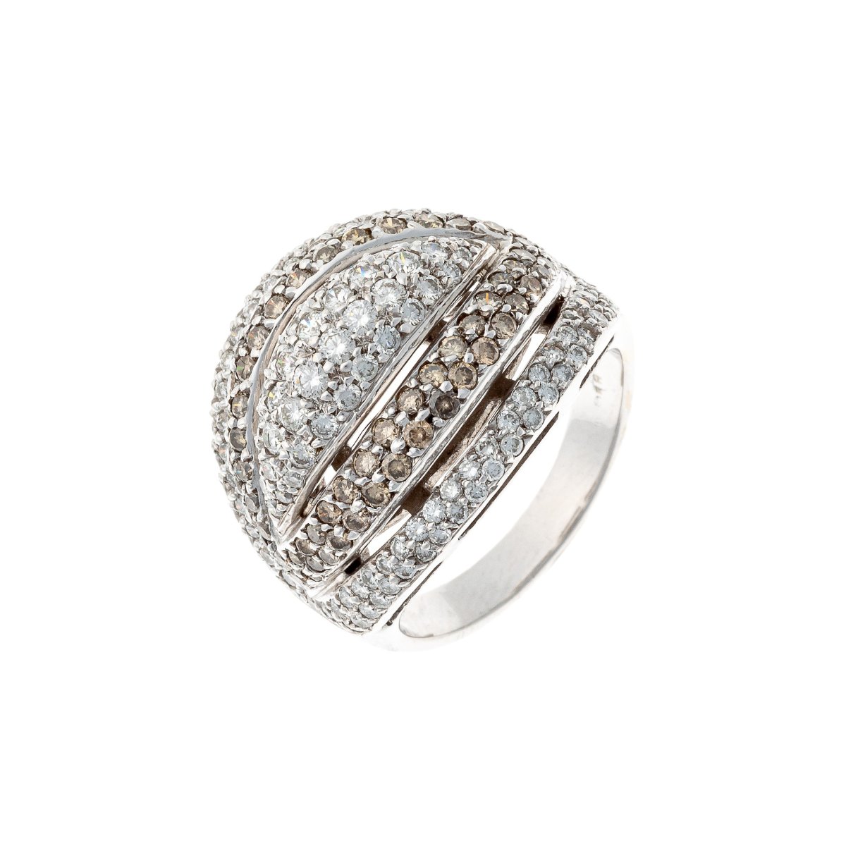 Bague en or 18k avec diamants bicolores-photo-2