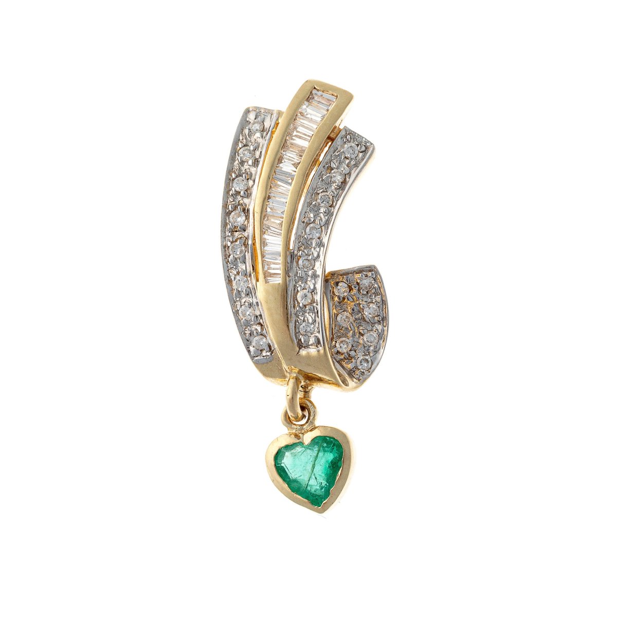 Boucles d'oreilles en or 14k serties de diamants et émeraudes-photo-3