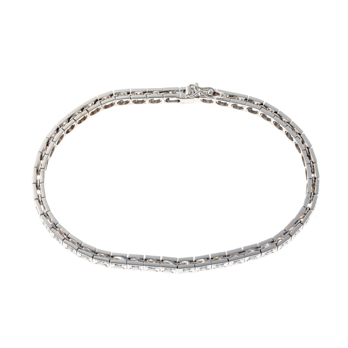 Bracelet tennis en or 14k avec diamants taille brillant 0.9 ct-photo-2