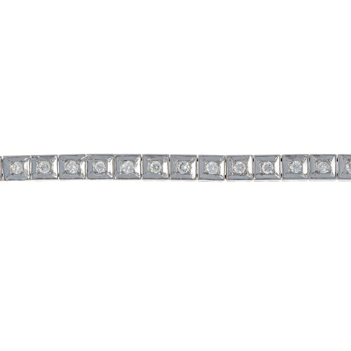 Bracelet tennis en or 14k avec diamants taille brillant 0.9 ct-photo-1