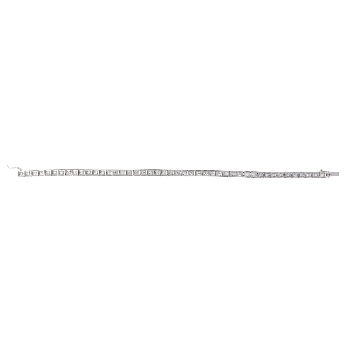 Bracelet tennis en or 14k avec diamants taille brillant 0.9 ct-photo-3