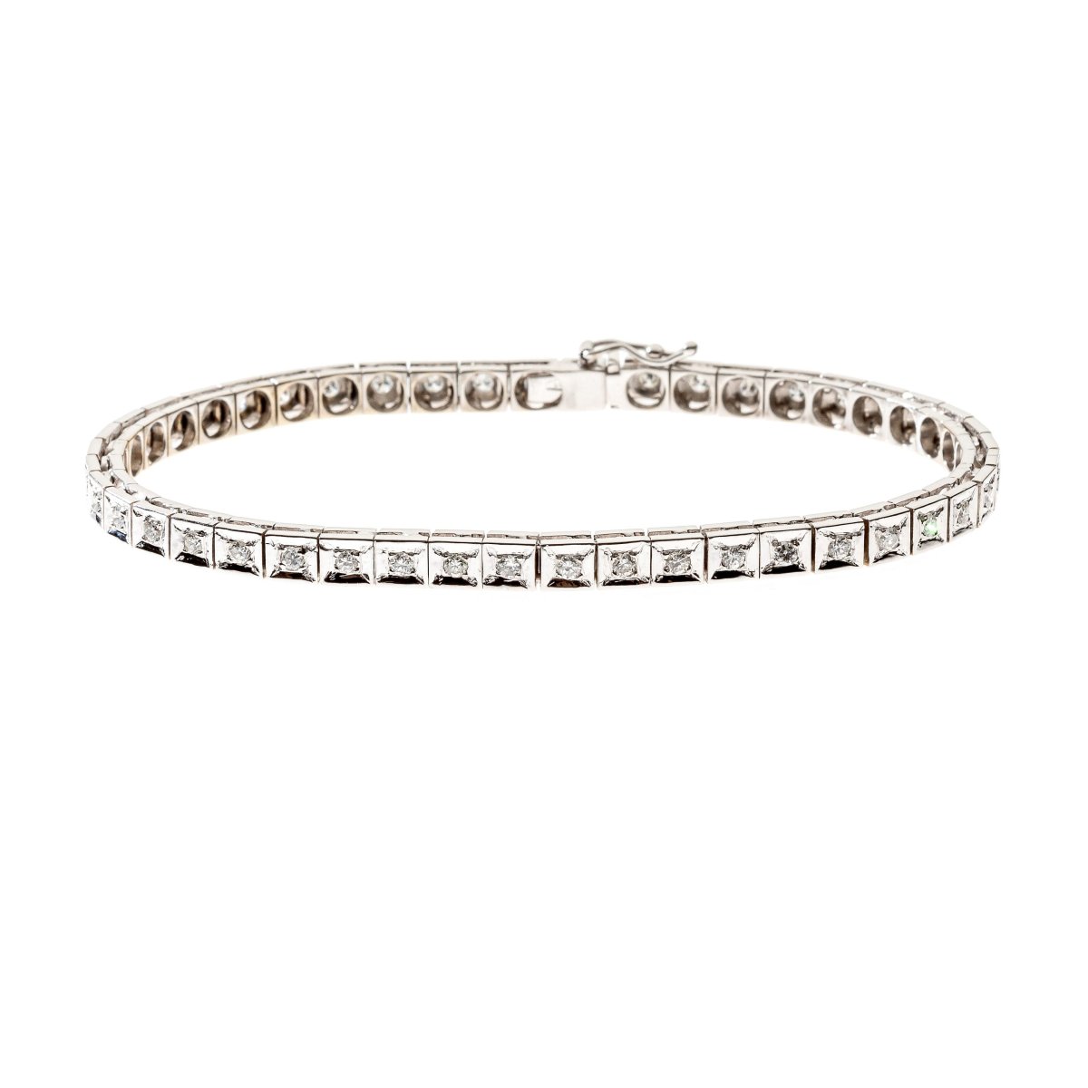Bracelet tennis en or 14k avec diamants taille brillant 0.9 ct