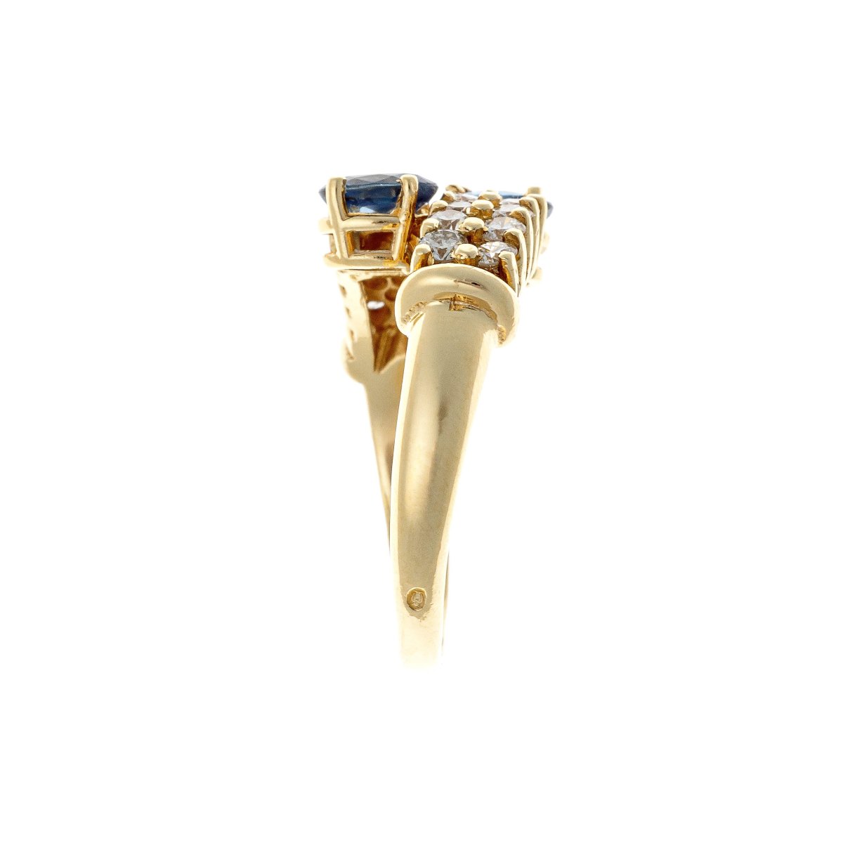 Bague en or 18k ornée de saphirs et de diamants-photo-1