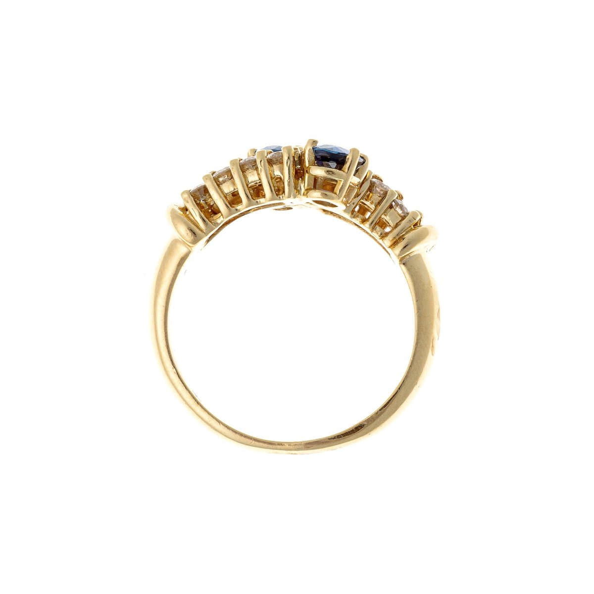 Bague en or 18k ornée de saphirs et de diamants-photo-2