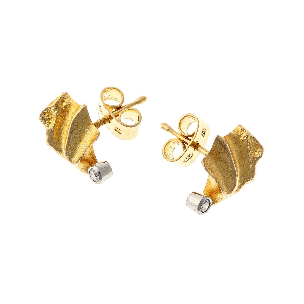 Boucles d'oreilles LAPPONIA en or 18k avec diamants-photo-3
