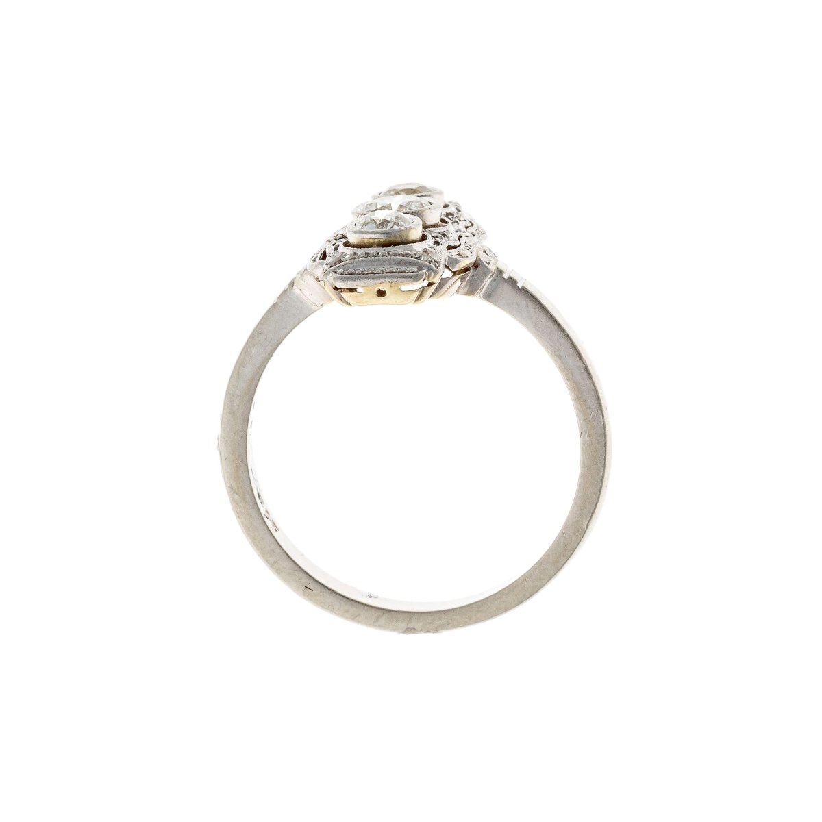 14k Gold Art Deco Ring With Diamonds-photo-4
