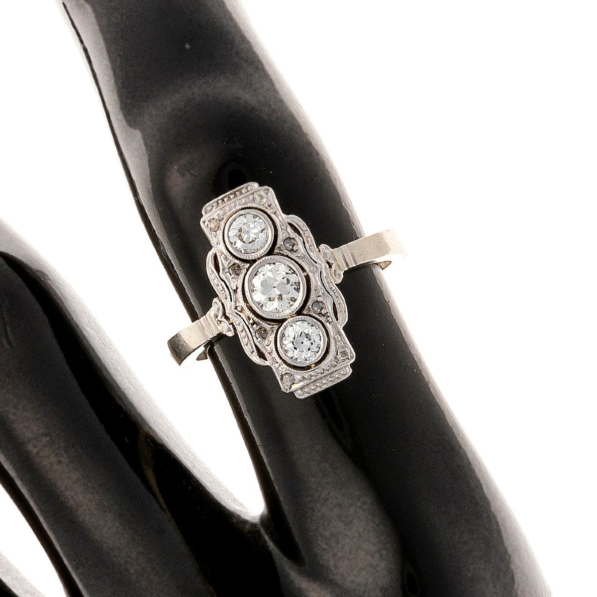 14k Gold Art Deco Ring With Diamonds-photo-1