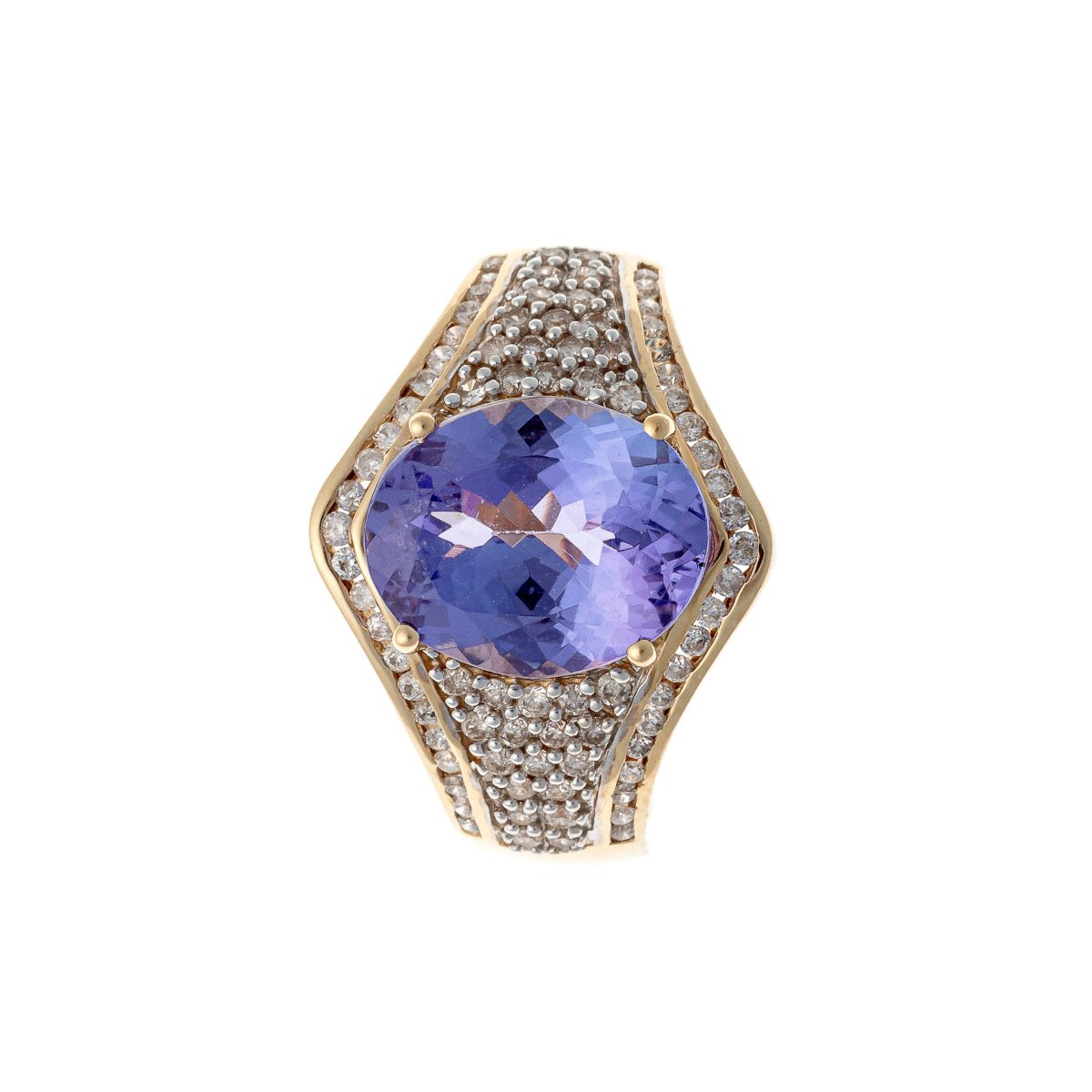 14k Gold Ring With Tanzanite (3.58 Ct) And Diamonds-photo-3