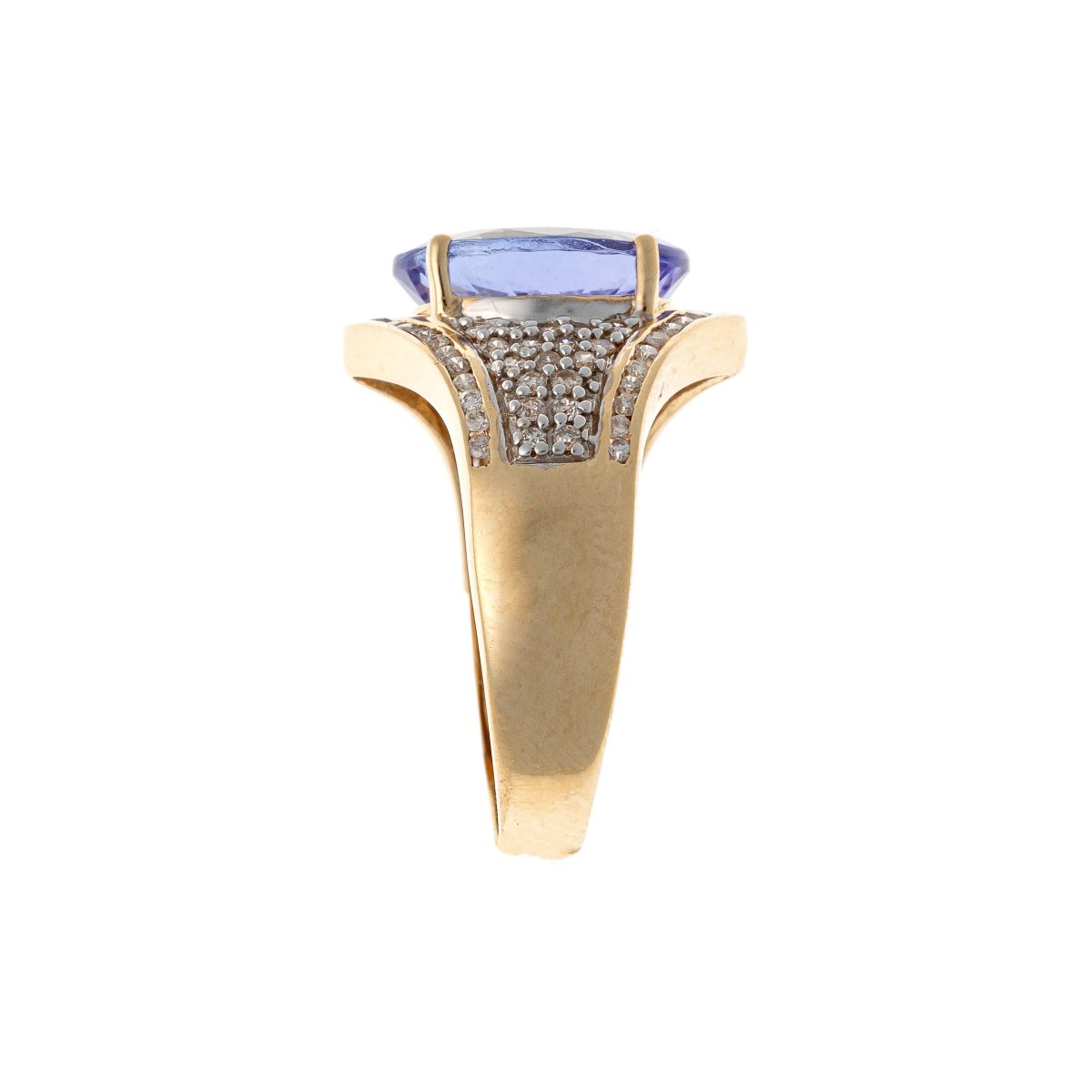 14k Gold Ring With Tanzanite (3.58 Ct) And Diamonds-photo-4