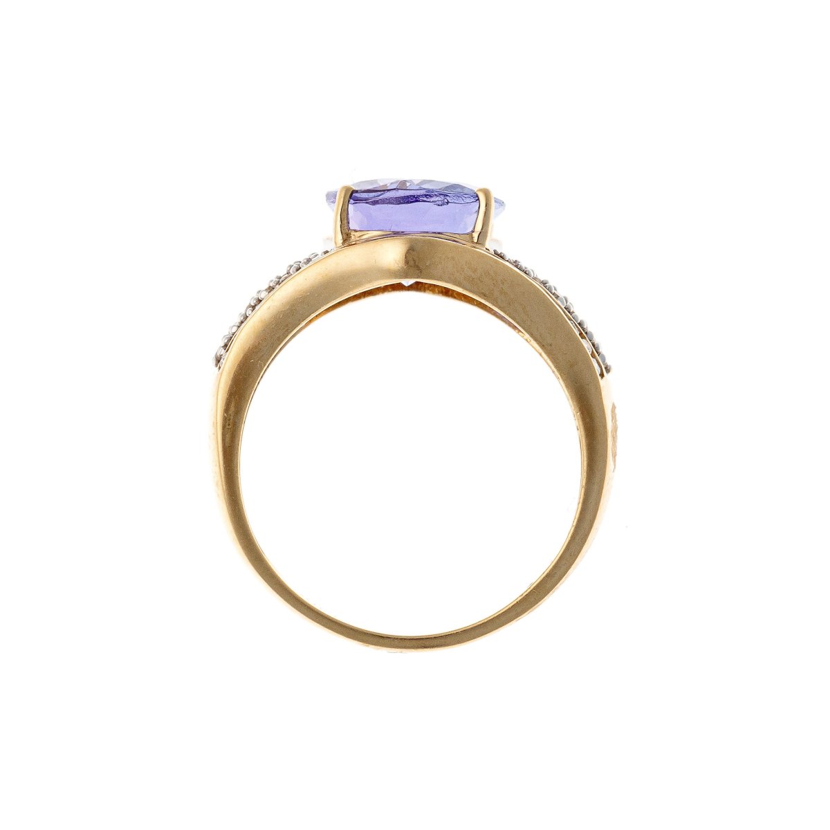 14k Gold Ring With Tanzanite (3.58 Ct) And Diamonds-photo-1