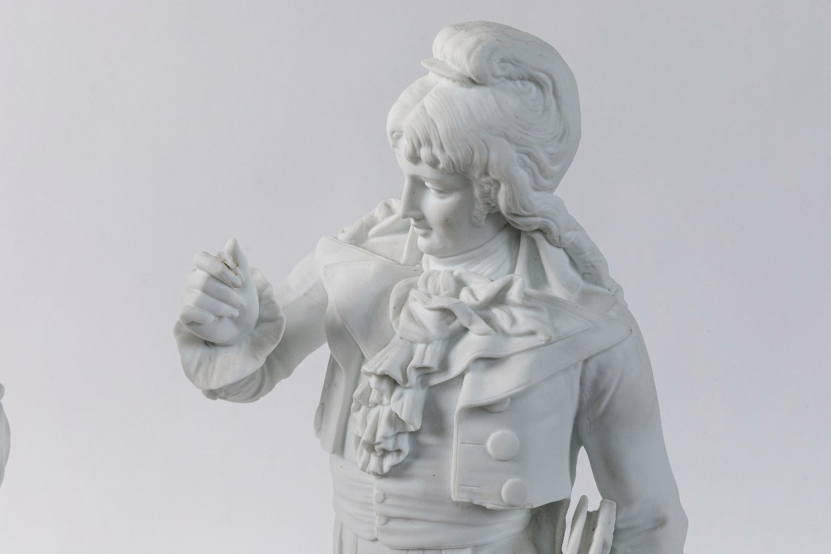 Paire de figurines en biscuit signe Paul Duboy, debut 20eme-photo-2