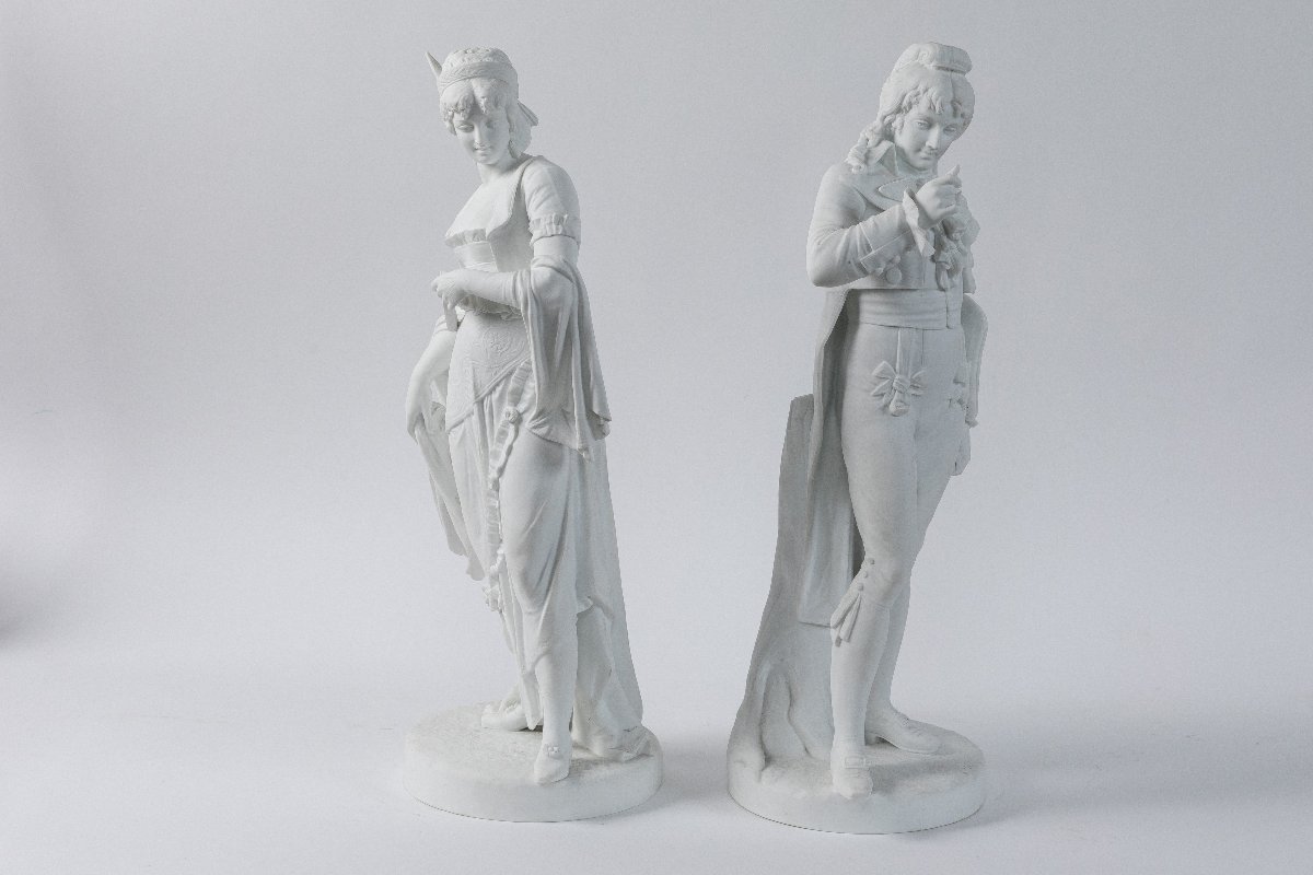 Paire de figurines en biscuit signe Paul Duboy, debut 20eme-photo-2